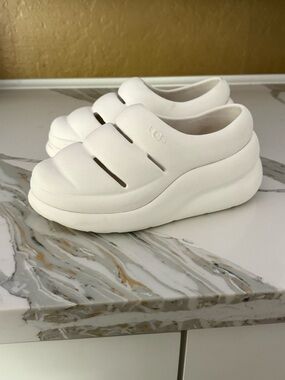 UGG Cream Elevated Platform Slip-On Clogs
